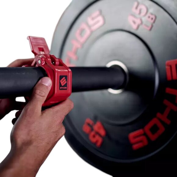 ETHOS Lock-Jaw Olympic Quick Release Barbell Collars 1 Pair - Picture 1 of 5